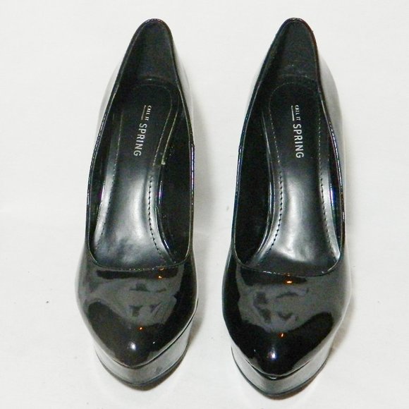 Call it Spring Black Patent Platform Pumps Sz 9 - Picture 2 of 7